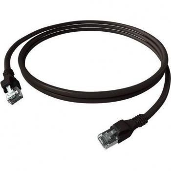 Dual‑Boot Cat 6a 1 m Black Patch Cord with PushPull and S/FTP