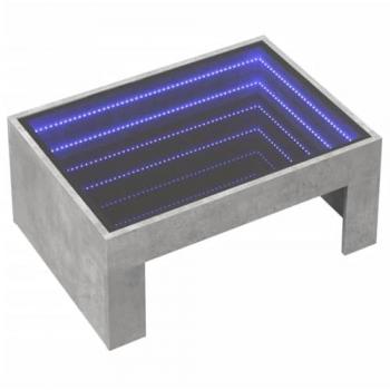VidaXL Coffee Table with Infinity LED Concrete Grey 70x50x30 cm