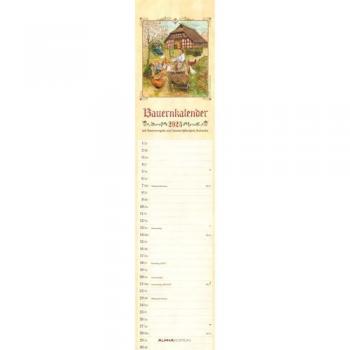 Streifenplaner Bauernkalender 2025 - Streifen-Kalender 11,3x49x5 cm - mit 100-jährigem Kalender und Bauernregeln