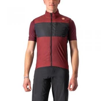 Chaleco Anti‑viento Castelli Unlimited Negro Burdeos XL