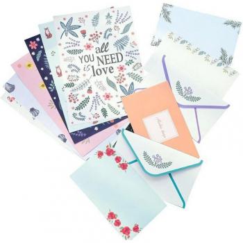 Ensemble d'enveloppes romantiques à fleurs - 6 pièces