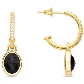 Pendientes Luxenter - Africa acabados en oro de 18k con cristal negro