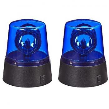 Set de 2 Luces LED de Policía Azul Relaxdays - Advertencia Omnidireccional