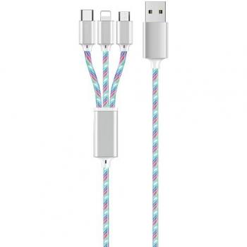 2GO 797316 USB Kabel USB B USB C/Micro-USB B/Lightning Mehrfarbig (1.50 m, USB 2.0)