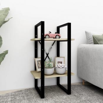 JINLEFU 2-Tier Book Cabinet in Sonoma Oak finish, dimensions 40x30x70 cm, made of engineered wood