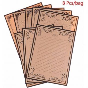 8pcs Vintage Kraft Paper Simple Love Letter Paper