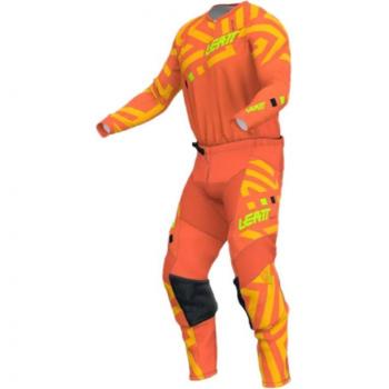 Leatt 3.5 Ride Pattern 2024 Ensemble maillot et pantalon de motocross Orange M