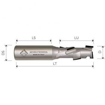 Fraise hélicoïdale en diamant polycristallin Z1+1 avec corps en acier PCD H2,5mm - Mobiltecnica _ .1_D10 | LU 27 | DS10 | LT75 | Z