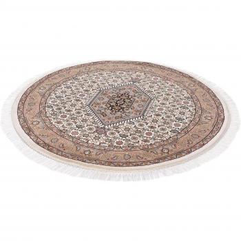 Bidjar Theko 100 cm Hand‑Knotted Brown/Gray Circular Rug