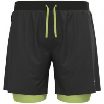 Pantalón Corto Odlo X-Alp Trail 6” 2‑en‑1 Hombre Verde Claro / Negro