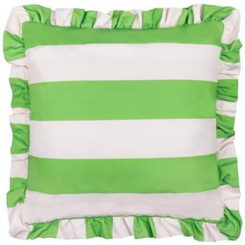Palm Royal Ruffle Stripe Outdoor Square Cushion