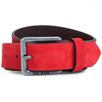 Cinturón Lois de Piel Aterciopelada Roja para Hombre