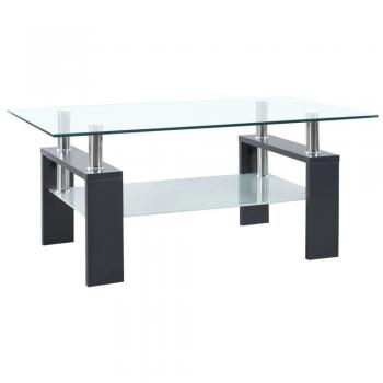 Tavolino da salotto grigio trasparente 95x55x40 cm in vetro temperato