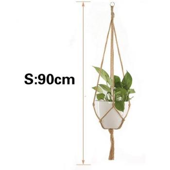 Soporte de Macramé para Plantas en Cesta de Yute
