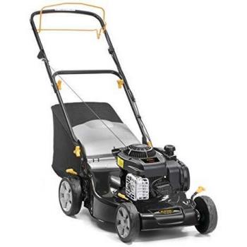 Tagliaerba Alpina Mod. BL 460 SB con motore a scoppio da 125 cc, larghezza di taglio di 46 cm e sacco di raccolta da 55 litri