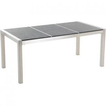 Grosseto Dining Delight – 6‑Seat Flamed Granite Table, Black, 180 × 90 cm