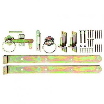 Alberts 206505 Assortiment de ferrures pour portails tressés à un vantail galvanisées, en jaune