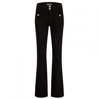 Morgan - Pantalones vaqueros rectos de mujer estilo bootcut con bolsillos de solapa