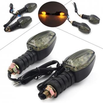 Universal Motorcycle LED Turn Signal Lights, 1 Pair for Harley Davidson, Honda, Suzuki, Yamaha, Ducati with 10mm Mounting Bolt
