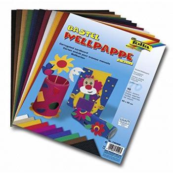 Glorex Bastelkartonpapier Glorex Bastelwellpappe weiß 50 x 70 cm