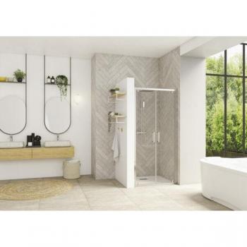 Puerta Plato Ducha con Diseño Inteligente 70cm x 205cm Anti Transparente Piedra Caliza
