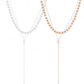 Novias Boutique Silberne Pailletten Layered Halskette