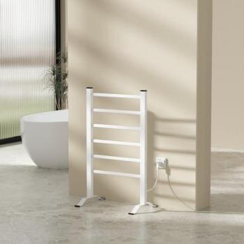 Radiador toallero eléctrico Savitaipale 100W 6 barras aluminio 85x55cm - Blanco