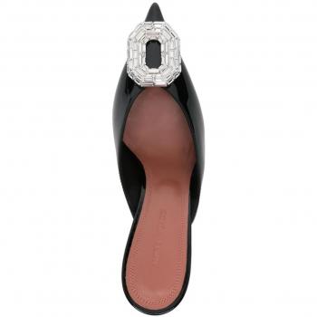 Mules Amina Muaddi Camelia Patent 90 - Noir Femme