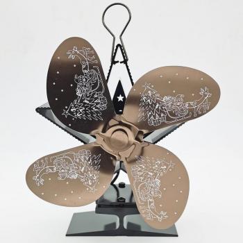 Ventilador de Calor para Estufa de Madera - Negro, 4 Aspas