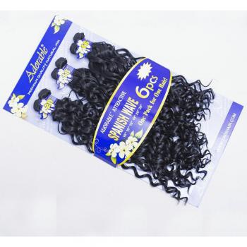 Adorable Synthetic Hair Extension Weave Bundles 6PCS Set 16-20inch Natural Color Brazilian African American