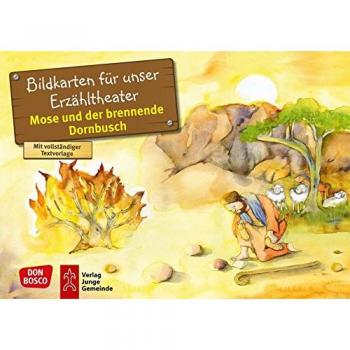 Mose und der brennende Dornbusch. Exodus Teil 4. Kamishibai Bildkartenset.