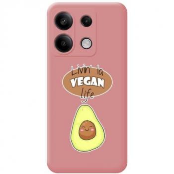 Fundas de silicona líquida rosa con diseño Vegan Life para Redmi Note 13 Pro 5G