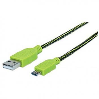 Cavo USB 2.0 A/MicroB Manhattan 1m Rivestito in Tessuto