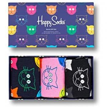 Happy Socks 4er-Set Lebkuchenplätzchen Socken Geschenkbox Baumwolle Gr 36/40