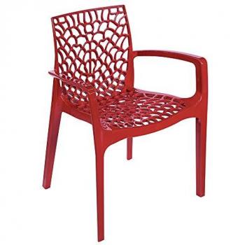 Sedie polipropilene braccioli giardino bar Grand Soleil Gruvyer Arm - Rosso