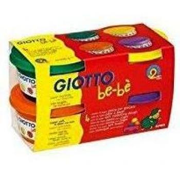 GIOTTO be-bè - Boite Pâte À Jouer 4X100G (Orange, Jaune, Violet, Vert)