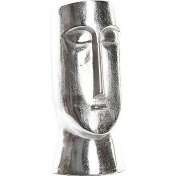 DKD HOME DECOR Aluminiumvase 17x16x36 Gesicht Silber Aluminium Material Silber Farbfamilie Vasen Details
