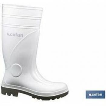 Bota de Agua Blanca S-4 con Puntera de Acero y PVC-Nitrilo