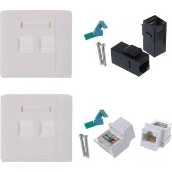 Placa de red de pared RJ45 hembra a hembra
