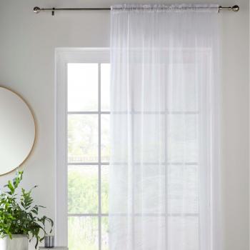 Elegant White Sheer Voile Curtain Panel Pair - 274cm