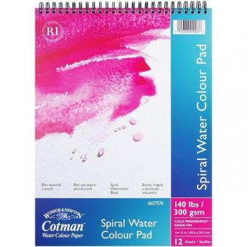 Cotman Aquarell-Pad Winsor & Newton 300 g/m², 12 Blätter – Spiralbindung