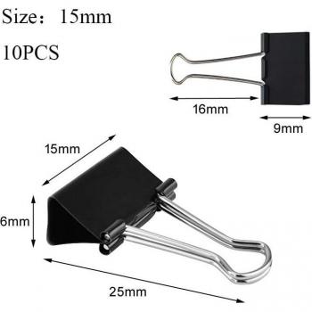Clips de metal negro para oficina