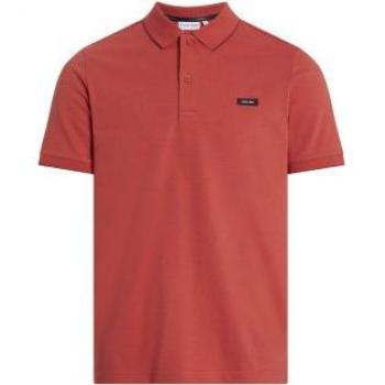Polo Corto Calvin Klein Rojo Tipping con Pique Stretch