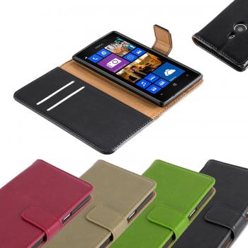 Cubierta de protección con cierre magnético, tarjetero y función de soporte en verde hierba para Nokia Lumia 92