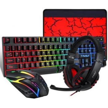 Set Gaming Tastiera Mouse Cuffie e Mousepad Retroilluminato Q-JP004