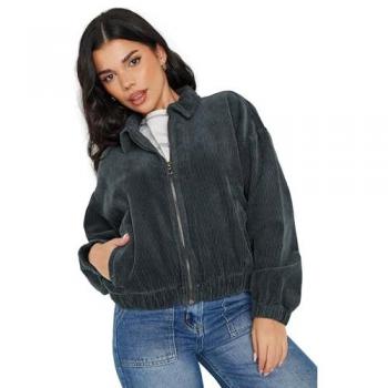 PixieGirl Petite Grau Bomberjacke aus 100 % Baumwolle