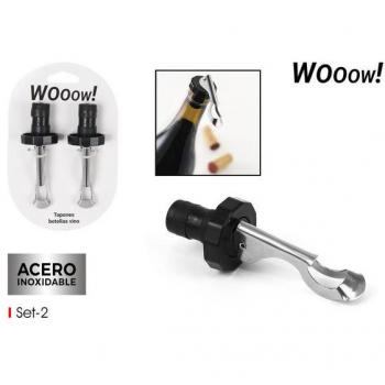 SET 2 TAPONES BOTELLA VINO - Tapón Botella Vino de Silicona