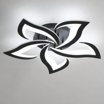 Pétalos Blancos LED Preto Acrílico para salón y oficina
