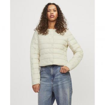 Giacca Imbottita Leggera Nora Senza Collo in Nylon Ecru Jack & Jones