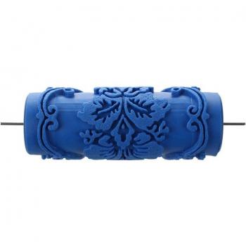 Dekorativer Farbroller Blumen - Blau 15 cm